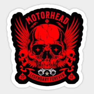 skull motorhead forever retro red Sticker